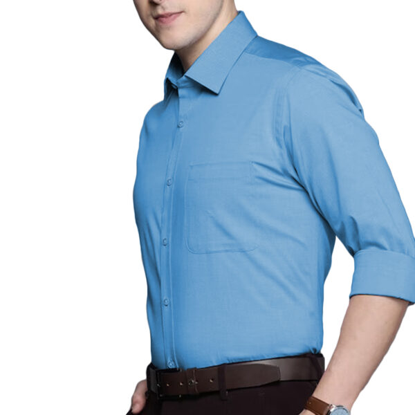 blue formal shirt